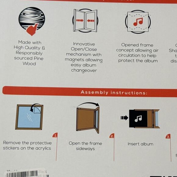 KAIU Black Vinyl Record Frame New - Picture 8 of 9